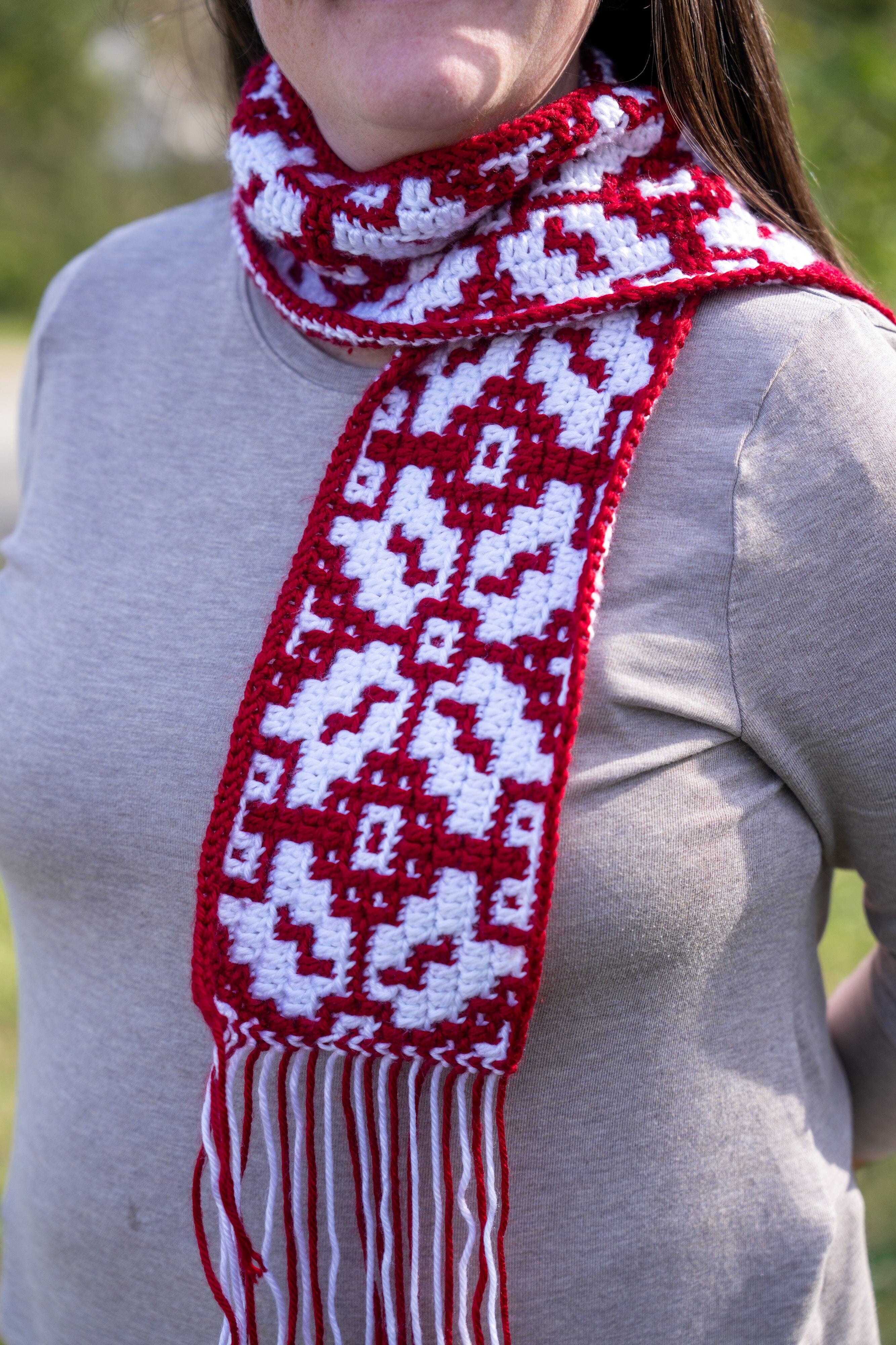 Free Crochet Pattern: Nordic Star Mosaic Scarf