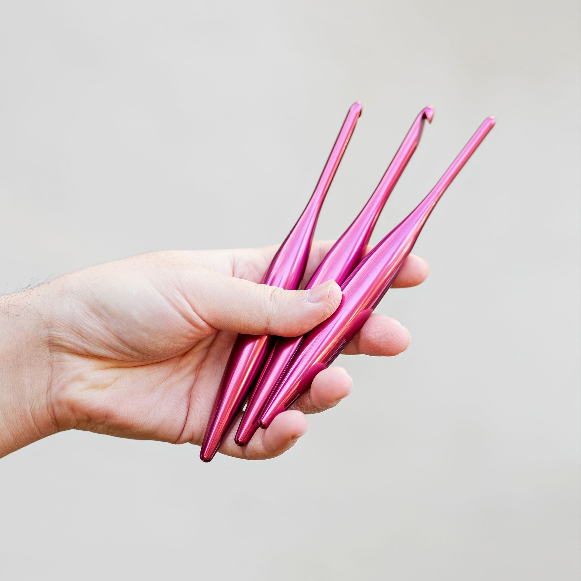 Polished Raspberry Streamline Metal Crochet Hook Streamline Metal FurlsCrochet 